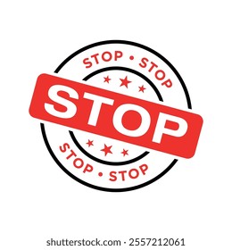 Stop Letter Rubber Stamp Vector Template