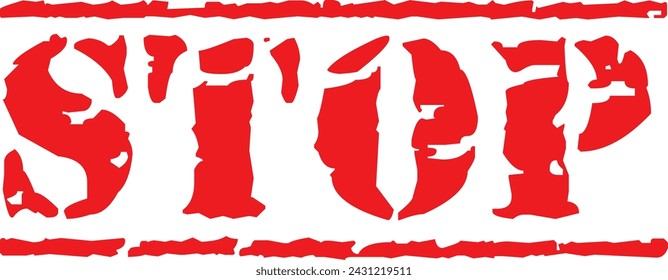stop lettering stamp vector. mark