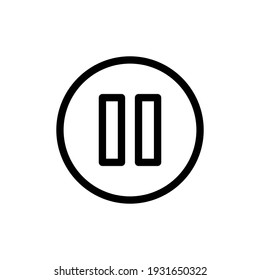Stop line icon, circle. simple illustration. mobile concept app line icon and web design. Editable stroke. Design template vector