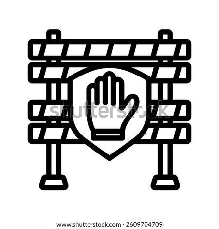 Stop Line Vector Illustration On White Background.