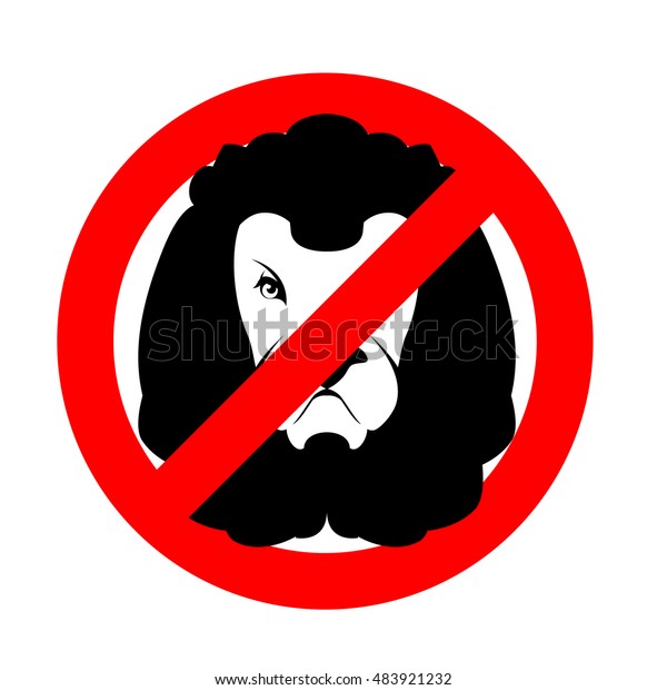 Stop Lion Prohibited Wild Animal Emblem Stock Vector (Royalty Free ...