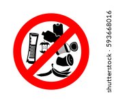 Stop littering. Ban garbage. It is forbidden to litter. red circle road sign.