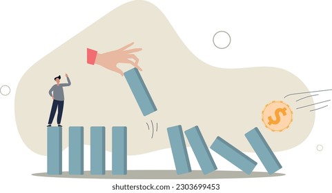 Stop loss or effort to avoid market crash or banking collapse, economic recession, problem prevention, help or rescue concept.
