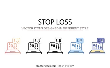 Stop Loss icon design with white background stock illustration