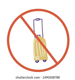 Stop luggage sign icon. Restrict symbol. Vector  illustration.