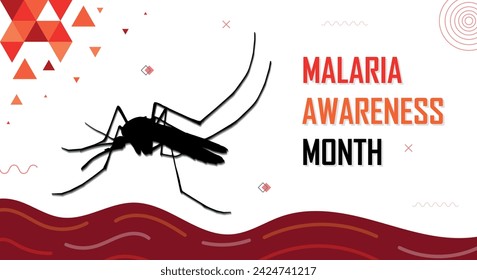 Stop malaria, awareness month, avoid mosquito bites, no dengue fever, campaign banner, help health sector to stop spreading infection, epidemic control