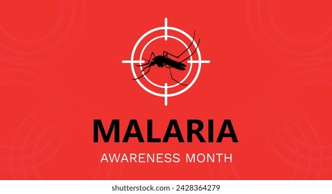 Stop malaria, awareness month, avoid mosquito bites, no dengue fever, campaign banner, help health sector to stop spreading infection, epidemic control