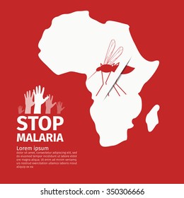 Stop Malaria Mosquito Africa Map 