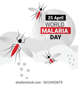 Stop Malaria Mosquito With Warning Sign Vector Banner