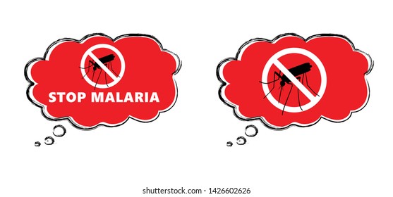 Stop Malaria No Mosquito Bite Vector Icon Icons Sign Signs Symbol Fun Funny World Malaria Day Week Zika Virus Insect Icon Free Stop Warning Sign Beware Concept Insect Insects Blood Drop Donor Spry Red