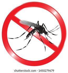 Stop malaria No mosquito bite Vector icon