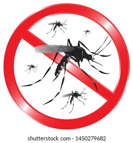 Stop malaria No mosquito bite Vector icon