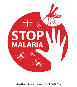 Stop Malaria sign. vector illustration.