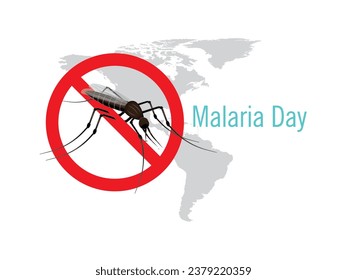 Detengan la malaria, firmen con un mosquito en el mapa de américa en gris sobre fondo negro.