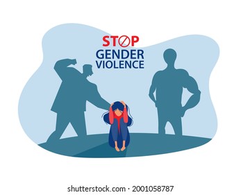 Stop  man gender violence or or domestic violence concept vector illustrator