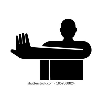 Stop man hand. Avast sign. vector illustration
