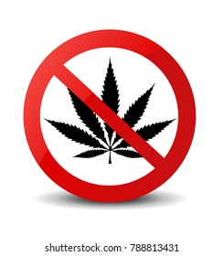 Stop marijuana sign isolated vector illustration