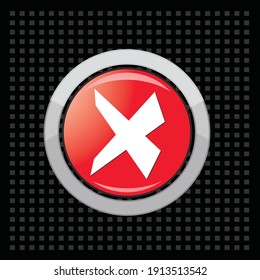 Stop mark icon on metal button