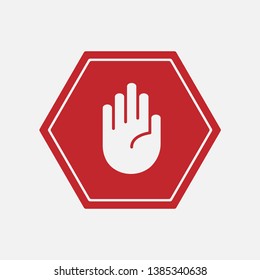 Stop Mark Sign Icon Vector Illustration.