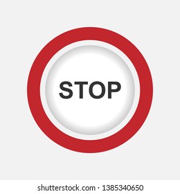 Stop Mark Sign Icon Vector Illustration.