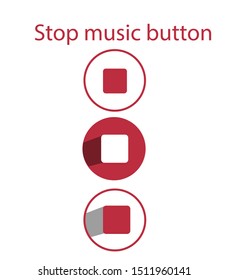 stop media button icon set