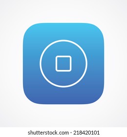 Stop media player remote control icon button, vector illustration. Simple flat metro design style. esp10