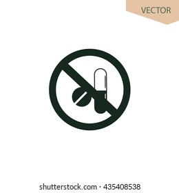 Stop medicine icon, vector sign