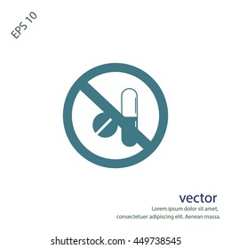 Stop medicine icon, vector sign