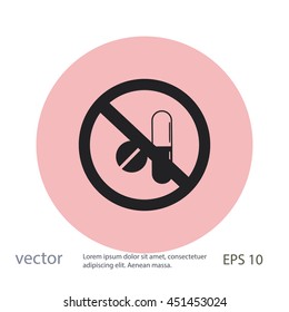Stop medicine icon, vector sign