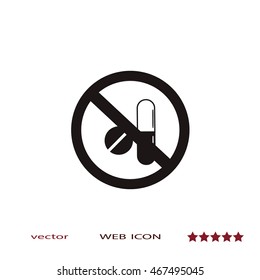 Stop medicine icon, vector sign
