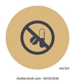 Stop medicine icon, vector sign