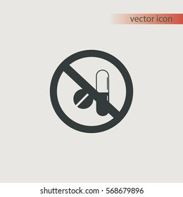 Stop medicine icon, vector sign