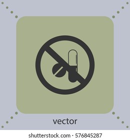 Stop medicine icon, vector sign