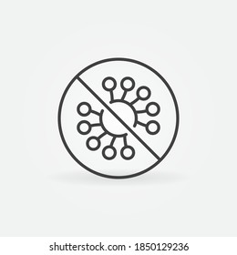 Stop Microbe vector concept icon or sign in outline style