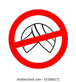 Stop migrants. Ban illegal migration. Red prohibition sign. Crossed turban