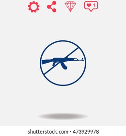Stop of military vector icon on grey background.