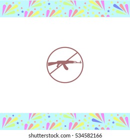 Stop of military vector icon on white background. Isolated illustration. Business picture.