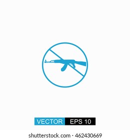 Stop of military vector. Isolated blue icon on white background.