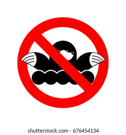 Stop mole. Ban shrew. Red prohibitory road sign. Pest Farm
