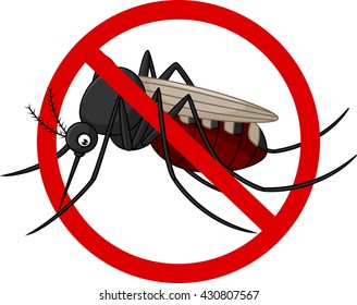 Stop mosquito cartoon