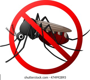 Stop mosquito cartoon