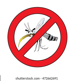 stop mosquito cartoon isolated background