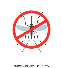 Stop mosquito - flat vector illustration isolated on white background