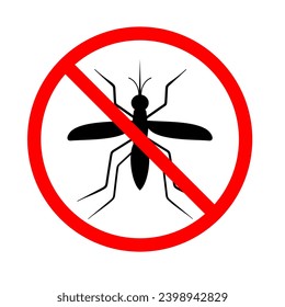 stop mosquito icon sticker editable for prevention agains dengue malaria and pest