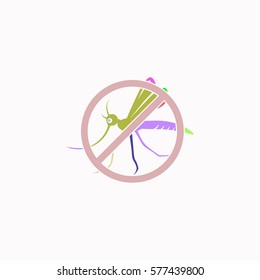 Stop mosquito  icon Vector design. Colored illustration.