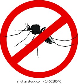 stop mosquito sign (insect repellent emblem )