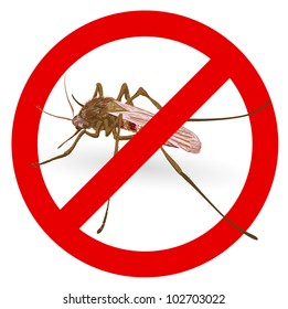 Stop mosquito sign. Vector illustration.