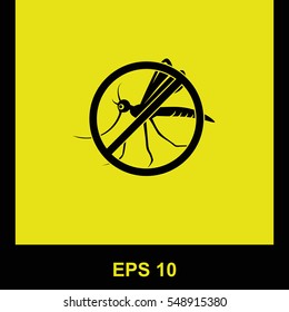 Stop mosquito vector black icon. Isolated illustration. Business picture.