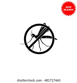 Stop mosquito vector icon isolated on white background.