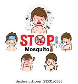 STOP Moskitos, Warnzeichen Infografik.